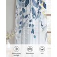 thumbnail image 6 of Navy Blue Eucalyptus Leaves Sheer Curtains 84 Inch Length 2 Panels Set for Living Room/Bedroom, Retro Country Leaf Botanical Kitchen Curtains Grommet Semi-Sheer Curtains Window Treatments 52"x84"x2, 6 of 7
