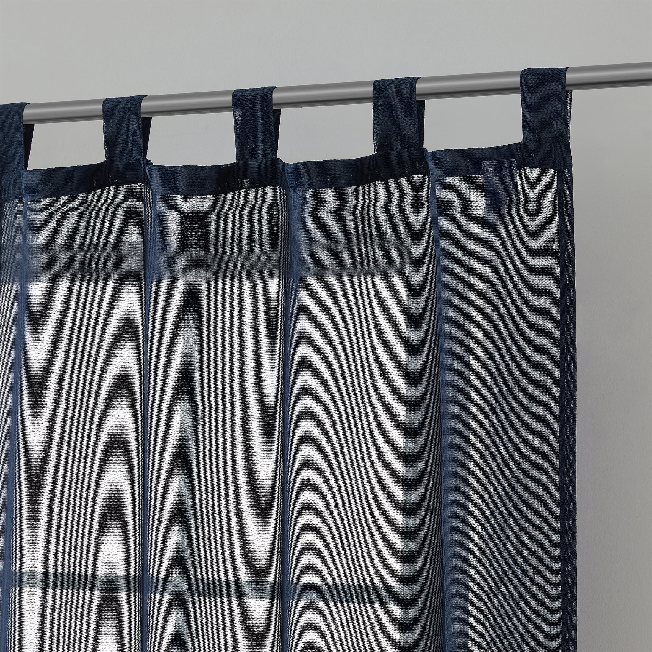 Mainstays Light Filtering Tab Top Curtain Panel Set, Set of 2, Blue, 37" W x 84" L