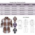 thumbnail image 3 of GHSOHS Mens Shirts Purple Long Sleeve Shirts for Men Fall And Winter Simple Plaid Shirt Fashion Color Collision Lapel Cardigan Buttons Long Sleeved Plaid Shirt Retro Hawaiian Shirt Men,XL, 3 of 4