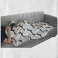 thumbnail image 6 of Dachshund Soft Flannel Fleece Throw Blanket, Winter Cartoon Sausage Dog in Pullover and Snowflakes, Cozy Plush for Indoor and Outdoor Use, 50" x 60", Ginger Dark Turquoise, by Ambesonne, 6 of 6