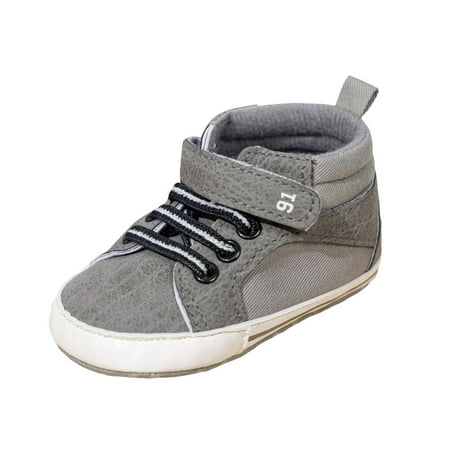 Zshosam Baby Boys Girls Shoes High Tops Ankle Sneakers Soft Anti-Slip Sole for First Walkers(Grey 11)