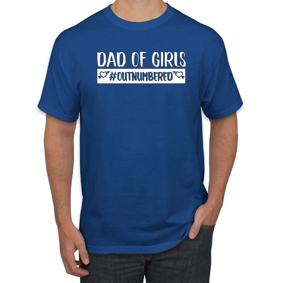Wild Bobby, Outnumbered Dad with Girls Gift, Father's Day, Men Graphic Tee, Royal, 3X-Large