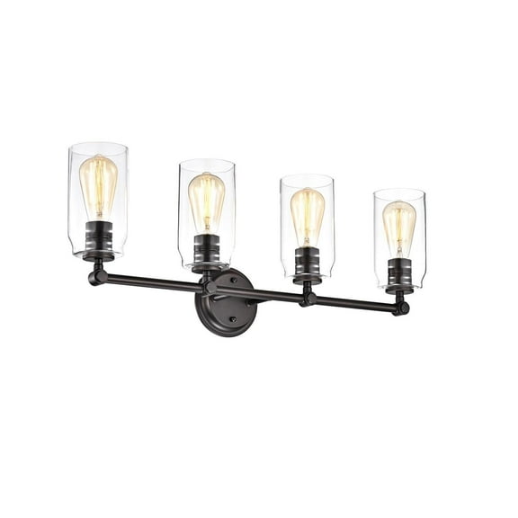 CHLOE Joyce Contemporary 4 Light Rubbed Bronze Bath Vanity Fixture 28" Width