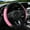 Pink, variant on Universal Car Steering Wheel Cover 37-38cm Leather Embroidered Color Diamond-Studded Elastic Four Seasons Steering Wheel Cover Black-Red