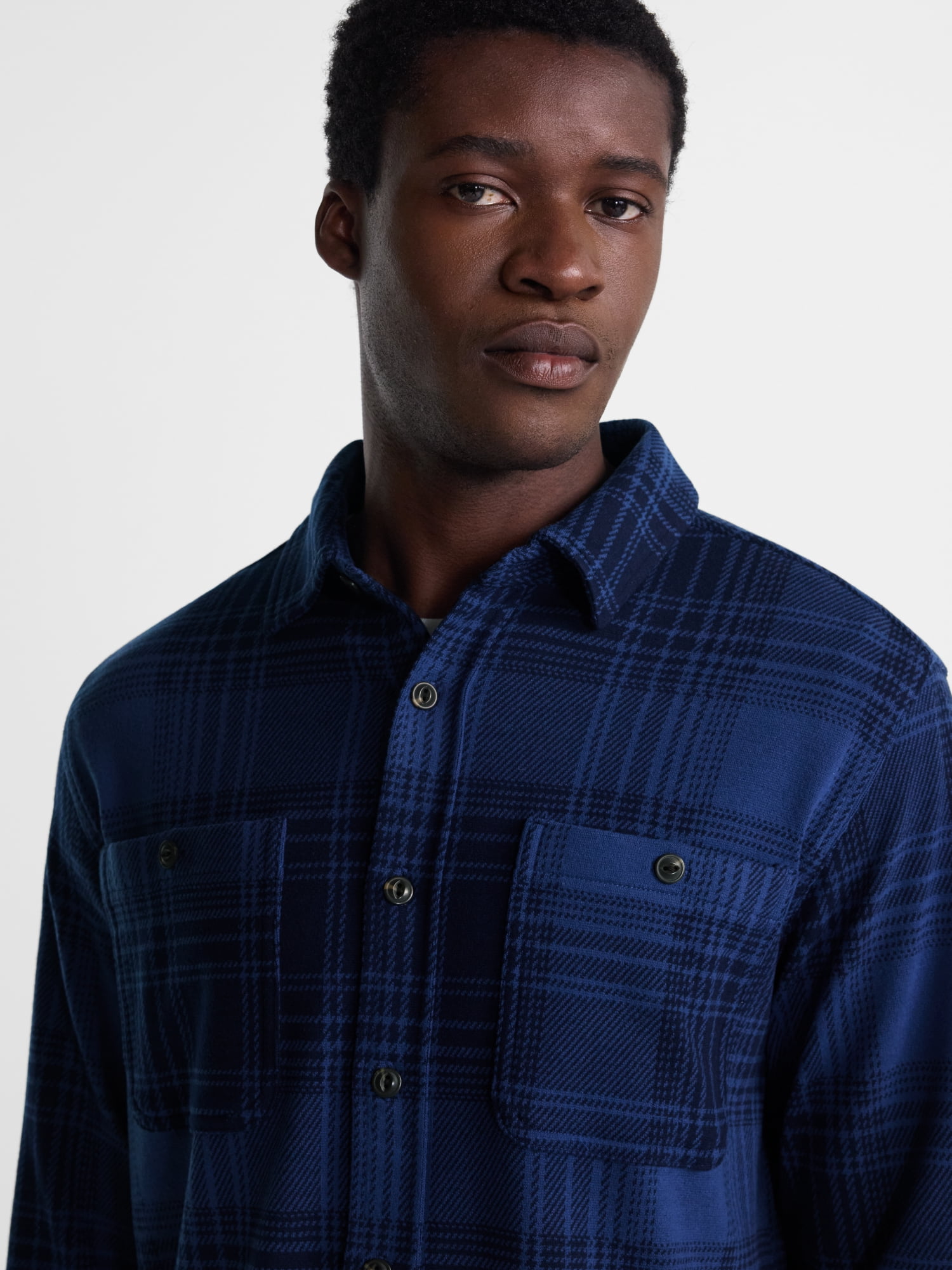 George Men's Knit Overshirt with Long Sleeves, Sizes XS-4XLT