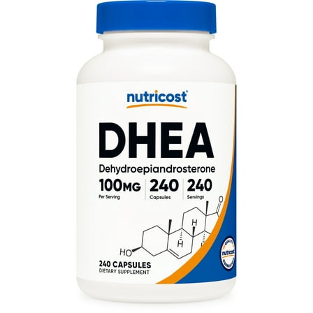 Nutricost DHEA 100mg, 240 Capsules - Gluten Free, Soy Free, Non-GMO, Supplement