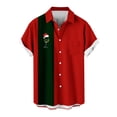 thumbnail image 1 of Mens Manga Corta Botón Abajo Camisas, Cuello de Vuelta Navidad Impresa Blusa, Top de Moda Casual, 1 of 4