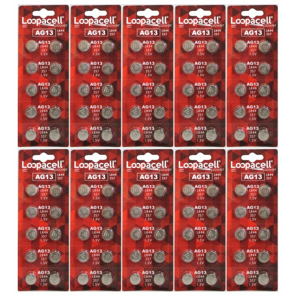 100 Pack LOOPACELL LR44 AG13 357 ButtonCell Batteries