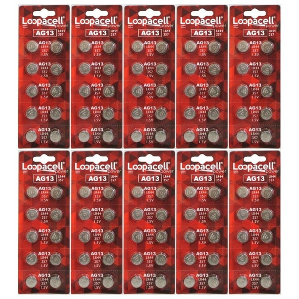 100 Pack Loopacell Lr44 Ag13 357 Button Cell Batteries Walmart Com Walmart Com