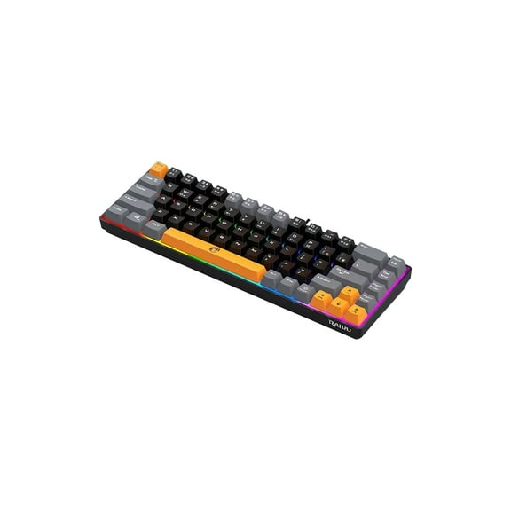 AKKHOO 68-Key Mini USB Wired Gaming Keyboard, in Multiple Colors, with RGB Lighting, Suitable for Windows PC Gamers, Desktop Computers and Laptops.