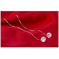 thumbnail image 3 of K-KED 925 sterling Silver Pull Through earrings Chain dangle women fashion jewelry, 3 of 8