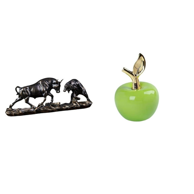 Estatua de escritorio,Figura decorativa de pelea de toros y osos,Colecciones de esculturas de toros,artesanía de resina,decoración,Estatua,Escultura de fruta artificial,estatua y artesanía