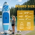 thumbnail image 3 of JIOABL 10'5" Inflatable Stand Up Paddle Board, Wide Stable Design, Non-Slip Deck, with Premium SUP Paddle, Pump, Backpack & Leash, Blue White, 3 of 9