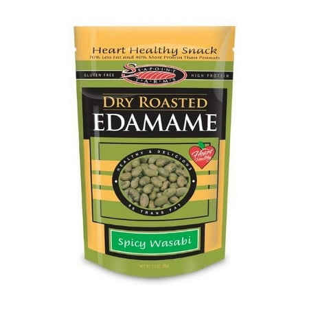 Seapoint Farms Dry Roasted Edamame, Wasabi, 3.5 Ounce Pouches