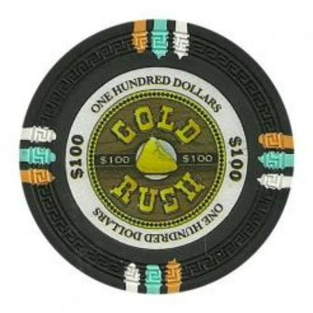 Brybelly BRY000811U 13.5 g Gold Rush Clay Composite Poker Chips - 0.25 Dollar - Pack of 25