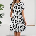 thumbnail image 2 of White Leopard Dress Summer Street Style Dresses Female Short Sleeve Printed Sundress, 2 of 7