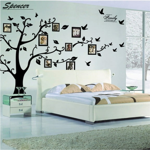 Spencer 180*250CM Removable DIY Tree Leaf Photo Frame PVC Wall Sticker Mural Art Home Living Room Decor Decal