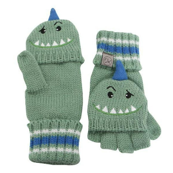 Flapjacks Knitted Fingerless Gloves w/Flap Dino