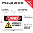 thumbnail image 2 of Microwave Oven In Use OSHA Danger Aluminum Sign 24 Inch x 18 Inch - 10 Pack, 2 of 8
