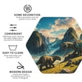 thumbnail image 3 of Zufioo Valley River Dinosaur Print Leather Coaster Set, Decorative PVC Coasters 4-pack - Scald and Stain-resistant, Suitable for Home, Cafes, Restaurants-Hexagon, 3 of 6