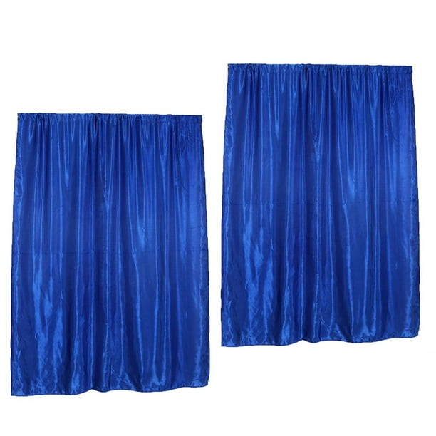 2x Cortinas para Ventanas Puerta Fondo Vitrina de Decoración Hogar Blue Rod Pocket_L