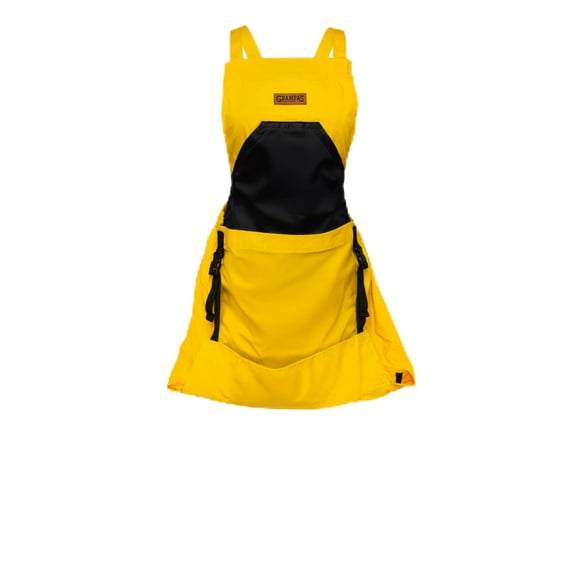 Grampa's Tablier de Jardin - Dos Croisé avec Poches pour Femmes & Hommes / Tablier de Récolte avec Grande Pochette Kangourou (Jaune)