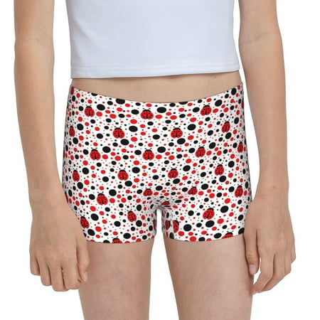 Pofeuu Ladybugs 2 Print Soft Cotton Girls Boyshort panties Toddler Underwear-Large