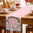 thumbnail image 5 of Table Runner - 72 Inch Long, Easter Gnomes Kitchen Dining Table Runner Dresser Scarves, Colorful Eggs Spring Flowers Branches Pink Farmhouse Decor for Coffee Tables Wedding Party Banquet, 5 of 8