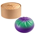 thumbnail image 2 of Juguete colorido con bollo al vapor y blandito con caja – Suave apretón sensorial de TPR, adorable decoración de escritorio Kawaii, juguete antiestrés portátil de 3,35 pulgadas para adultos, 2 of 9