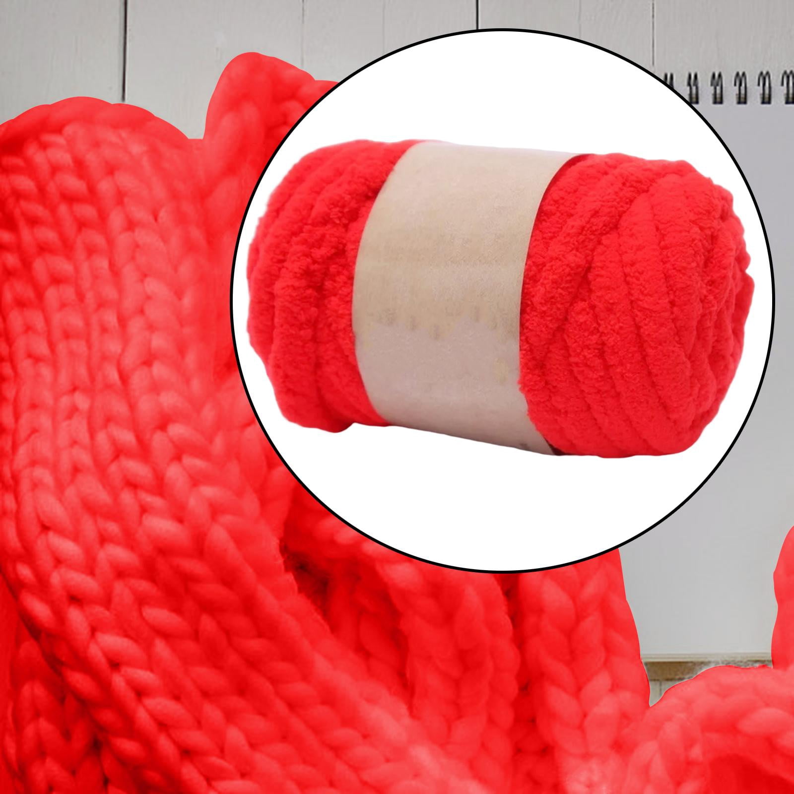 Thick Chunky Yarn Hand Knitting DIY Weight Yarn for Throw Rug Making Weaving red