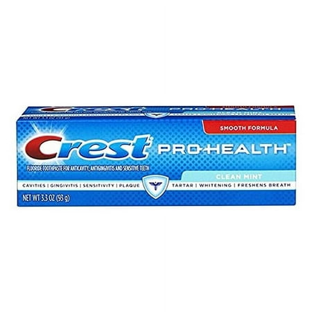 Crest Pro Health Smooth Formula Toothpaste Clean Mint, 3.3 Oz, 3 Pack