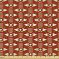 thumbnail image 2 of Ambesonne Earthy Fabric by the Yard Upholstery, Circles Triangles and Lines, 5 Yards, Vermilion White, 2 of 5