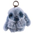 thumbnail image 4 of Fluffy Fur Pom Pends Lindo Conejito Banny Batineta Keychain Camiseta Conejo Rango Llavero, 4 of 9