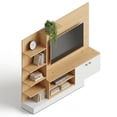 thumbnail image 1 of Centro de Entretenimiento para TV 70” Color Madera Estilo Escandinavo, Mueble Organizador Moderno cafe, 1 of 4
