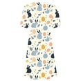 thumbnail image 5 of Jjayotai 2025 Women's Summer Casual T-Shirt Dresses, Short Sleeves Crew Neck Beach Cover up Dress, Womens Easter Dress,Cute Bunny Easter Eggs Printed Floral Boho Dresses Multicolor-12 M, 5 of 5