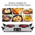 thumbnail image 4 of Techwood 1800W Portable Electric Stove, Double Infrared Ceramic Cooktop Burner with Dual Control, Anti-Scald Handles for RV Camping Home,Silver, 4 of 5