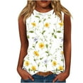 thumbnail image 3 of Jsaierl Womens Floral Tank Tops Crewneck Sleeveless Shirts Casual Summer Loose Fit Top Plus Size, 3 of 5