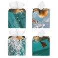 thumbnail image 2 of Fotbe Underwater Swimming Duck Porta Pañuelos Decorativo de Cuero, Caja Cuadrada Moderna para Pañuelos Faciales, Organizador y Dispensador 5x5x5'', 2 of 7