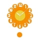 thumbnail image 3 of Reloj de pared floral acrílico con números arábigos, reloj colgante silencioso con péndulo para amarillo, 3 of 9
