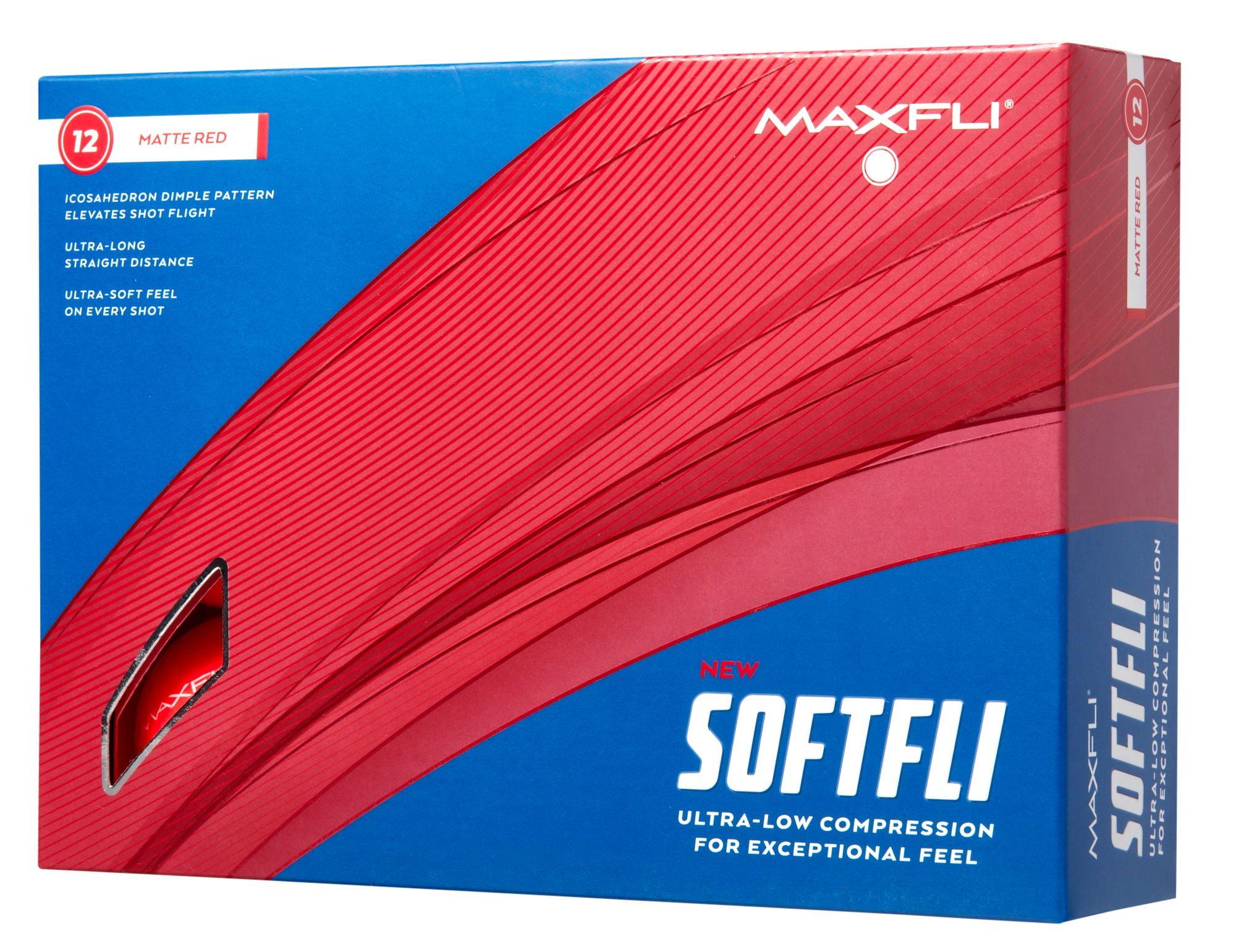 Maxfli 2023 SoftFli MATTE RED Soft Feel Golf Ball Ultra Low Compression