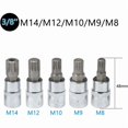 thumbnail image 4 of 10pc M4 - M18 Torx Spline Bit Socket Set - Triple Square Socket Set with Storage Case, 4 of 5