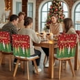 thumbnail image 5 of Green Christmas Tree Chair Covers Set of 4 Merry Christmas Pine Gold Snowing Red Chair Back Covers Stretch Removable Washable Slipcovers Protector for Dining Room Kitchen Party Decor, 5 of 5