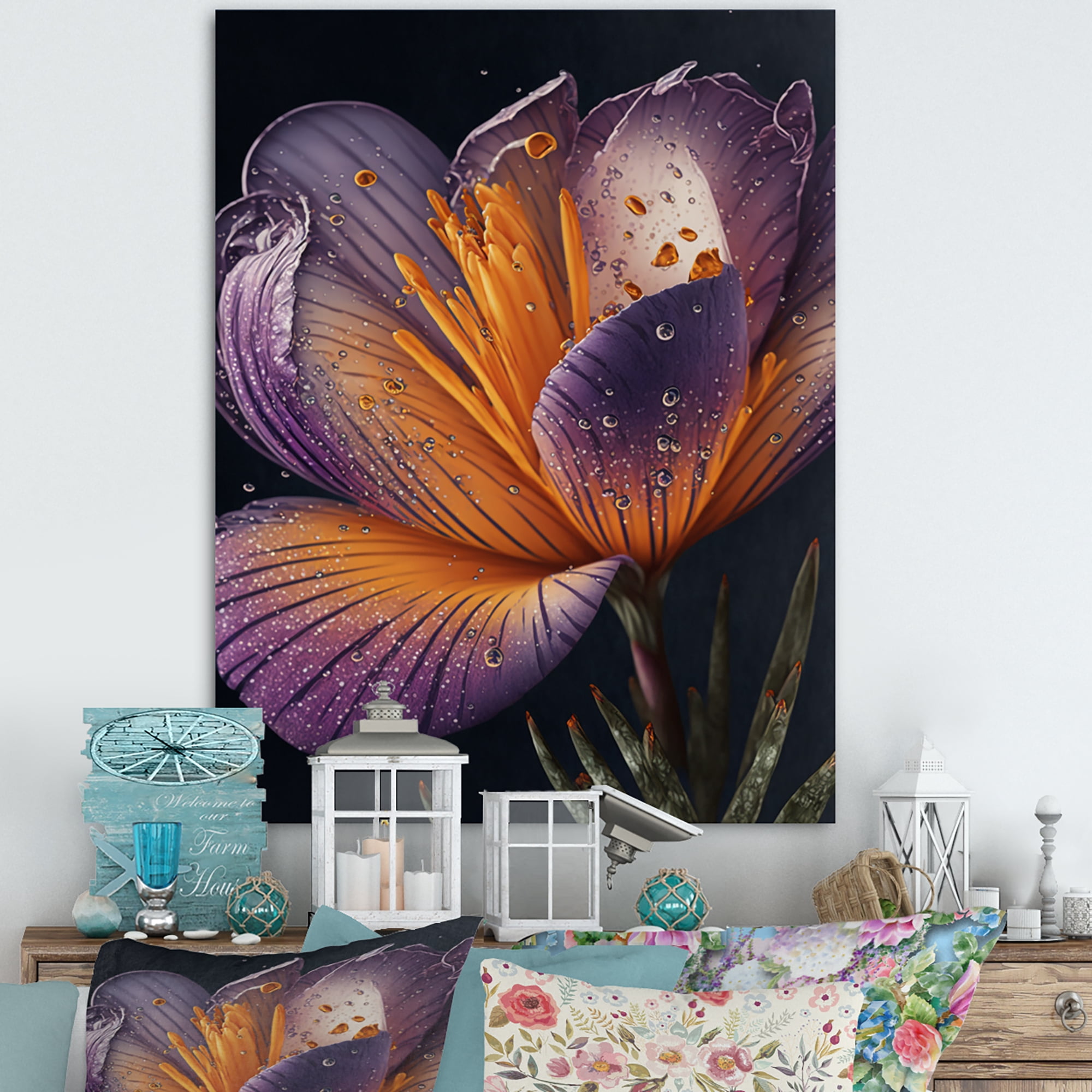 Designart Blooming Crocus II Canvas Wall Art