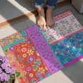 thumbnail image 4 of Botanical Floral Patchwork Non-Slip Entryway Door Mat,Boho Indoor Decor Durable Low Plush Door Mat,Washable Welcome Rug for Patio Hallway Home Decor 20x32 Inches, 4 of 7