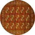 thumbnail image 1 of Ahgly Company Indoor Round Oriental Yellow Industrial Area Rugs, 3' Round, 1 of 4