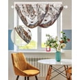 thumbnail image 3 of Waterfall Valances for Windows, Farmhouse Kitchen Sheer Valance Curtains, Retro Country Star Berry Vintage Wood Grain Rod Pocket Elegant Swag Valances for Living Room Bedroom, 47.2"x38.5", 3 Panel, 3 of 8