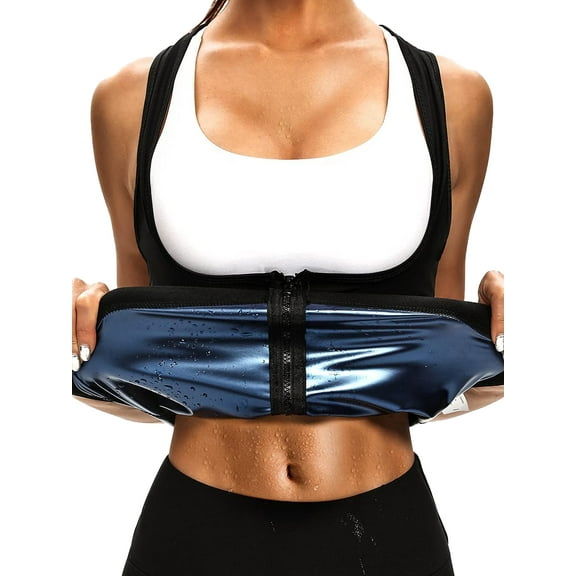 Lilvigor Sauna Suit for Women Waist Trainer Sweat Vest Plus Size Shapewear with Zipper for Workout
