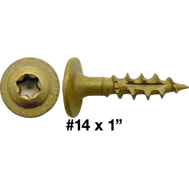 Jake Sales Brand 14 x 1” Construction Lag Wood Screw Torx/Star 2000 Screws Bronze Coated