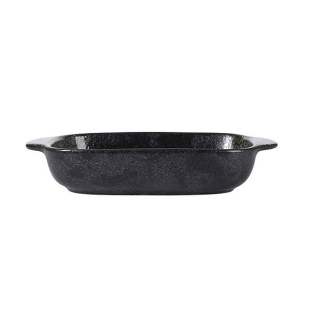 Ceramic Food Tray Binaural Baking Pan Food Storage Plate for Home Kitchen Gadget
