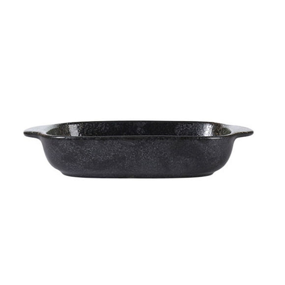 Ceramic Food Tray Binaural Baking Pan Food Storage Plate for Home Kitchen Gadget